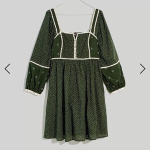 Madewell Floral Mix Square-neck Mini Dress